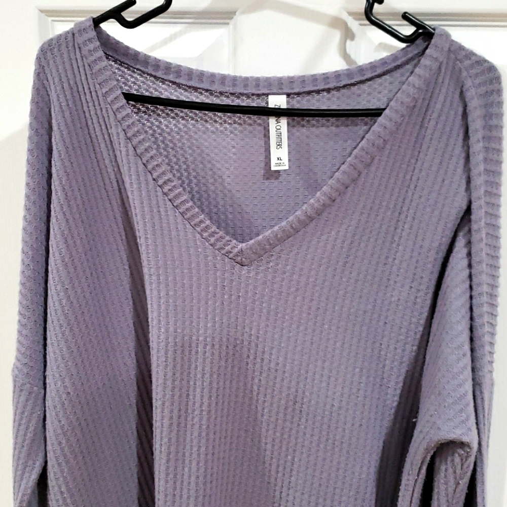 Waffle Knit Tunic Sweater